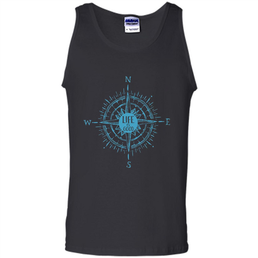 Life is Good - Compass Rose Nautical Sailing T-shirt Black