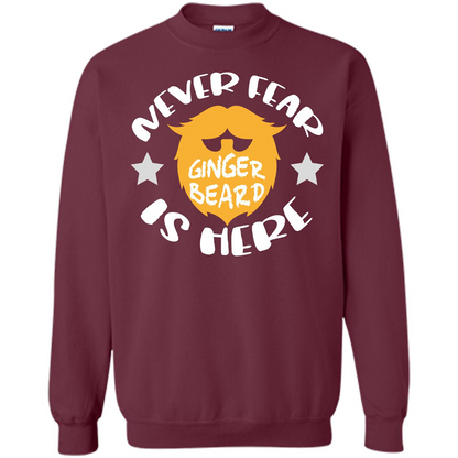 Bearded T-shirt Never Fear Ginger Beard Is Here Maroon