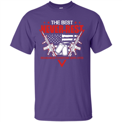 Military T-shirt RED The Best Never Rest Remember Everyone Deployed Purple