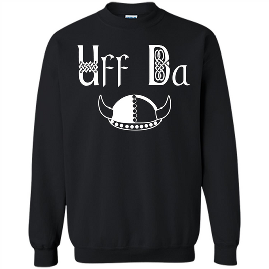 Uff Da Viking Hat Norwegian Scandinavian Saying T-shirt Black