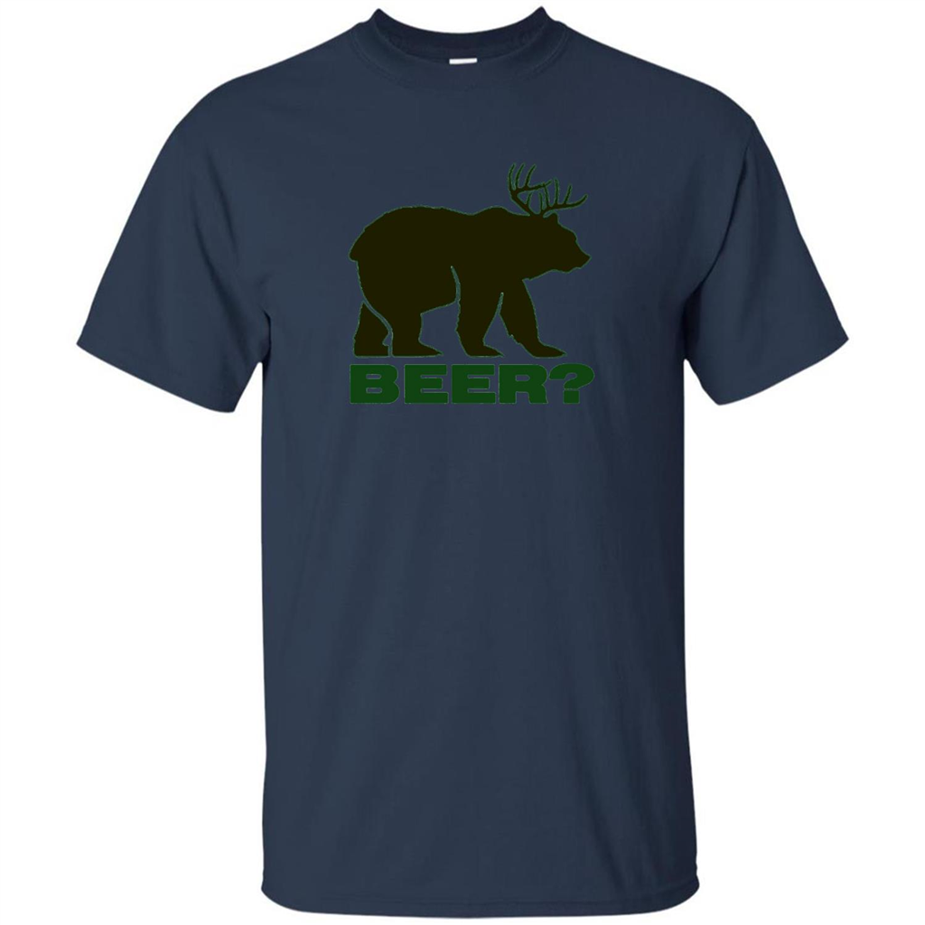 Bear Deer Bear Beer Funny T-shirt Navy