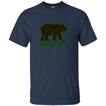 Bear Deer Bear Beer Funny T-shirt Navy
