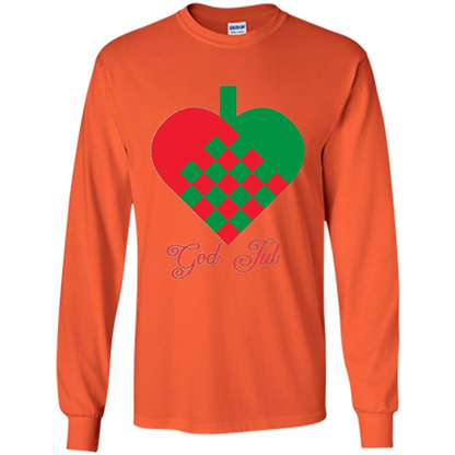 God Jul Merry Christmas T-shirt Orange