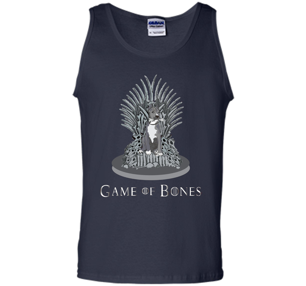 Pitbull Game of Bones Funny Parody T-shirt Navy