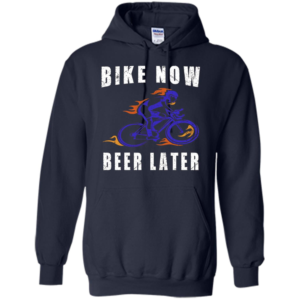 Bike Now Beer Later T-shirt Navy