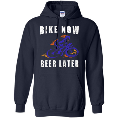 Bike Now Beer Later T-shirt Navy