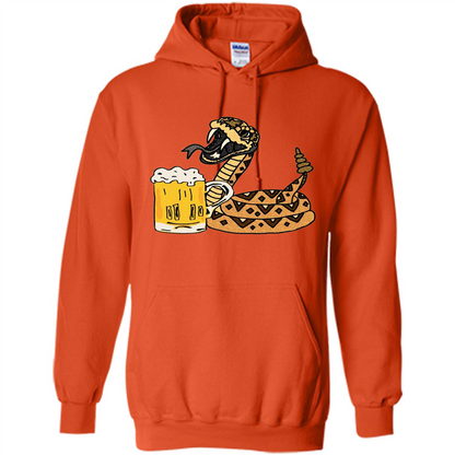 Smiletodaytees Funny Rattlesnake Drinking Beer T-shirt Orange