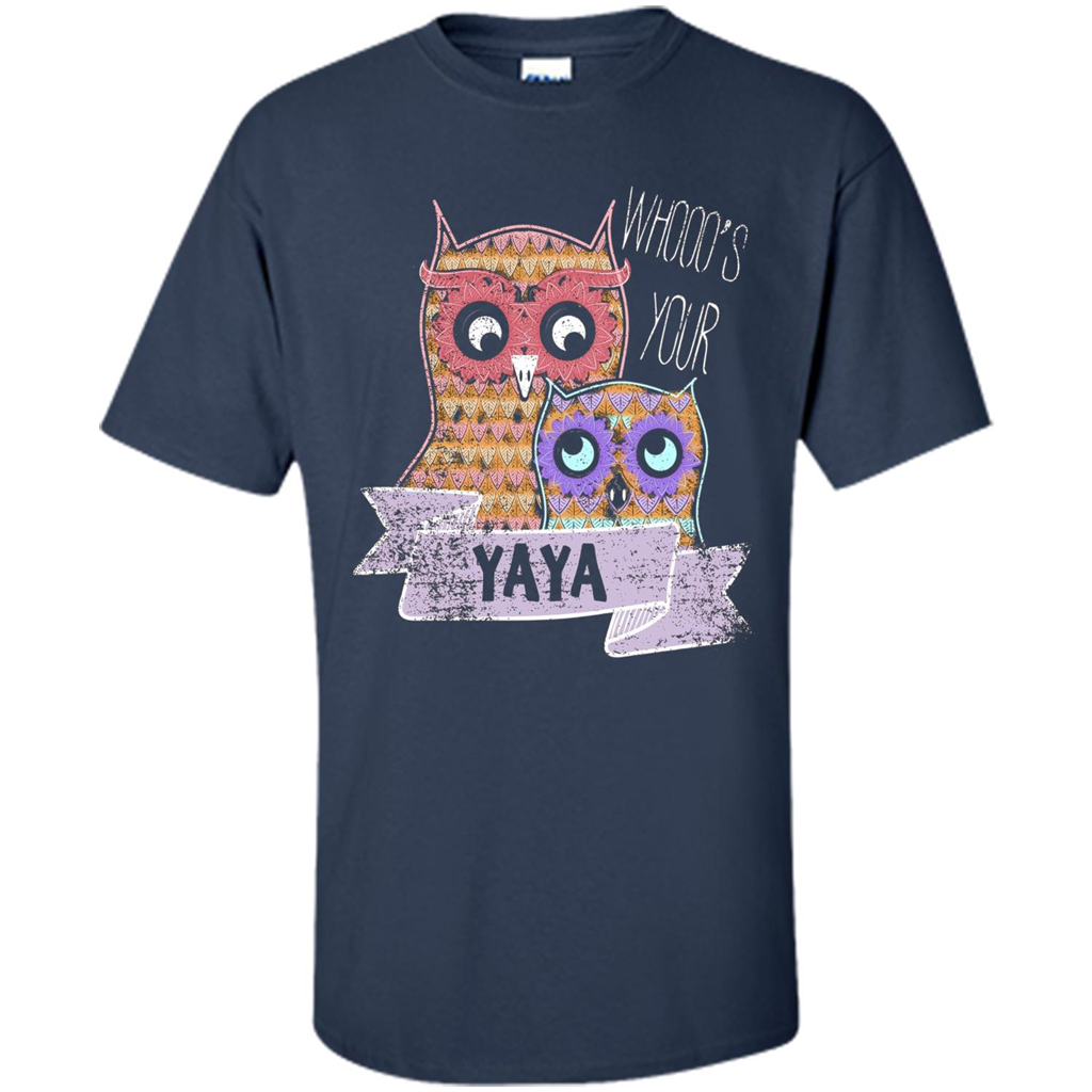 Grandma T-shirt Whooos Your YaYa Navy