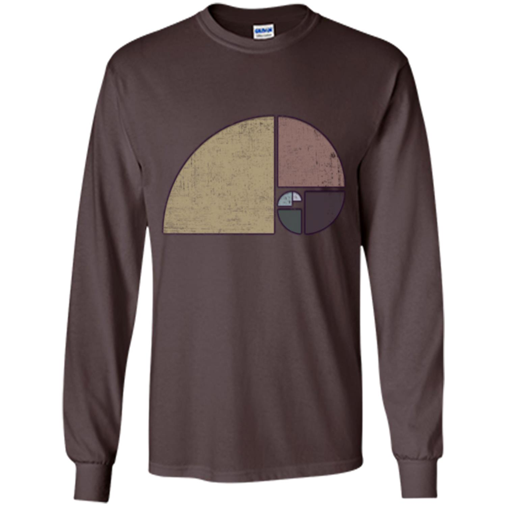 Distressed Geometric Fibonacci Spiral T-sihrt Dark Chocolate