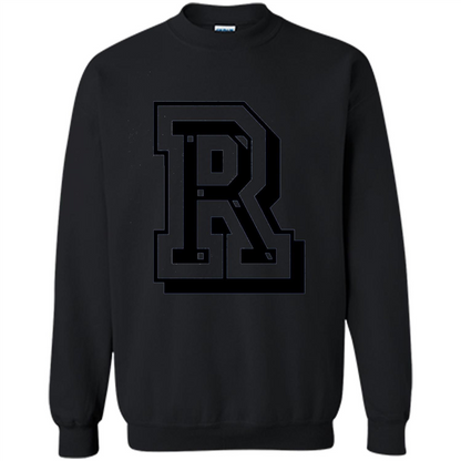 Letter R Initial T-Shirt for Names or Spelling Words Black