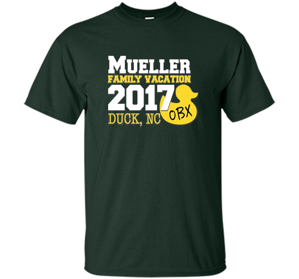 Mueller Family Vacation 2017 Duck, NC cool shirt Forest Green