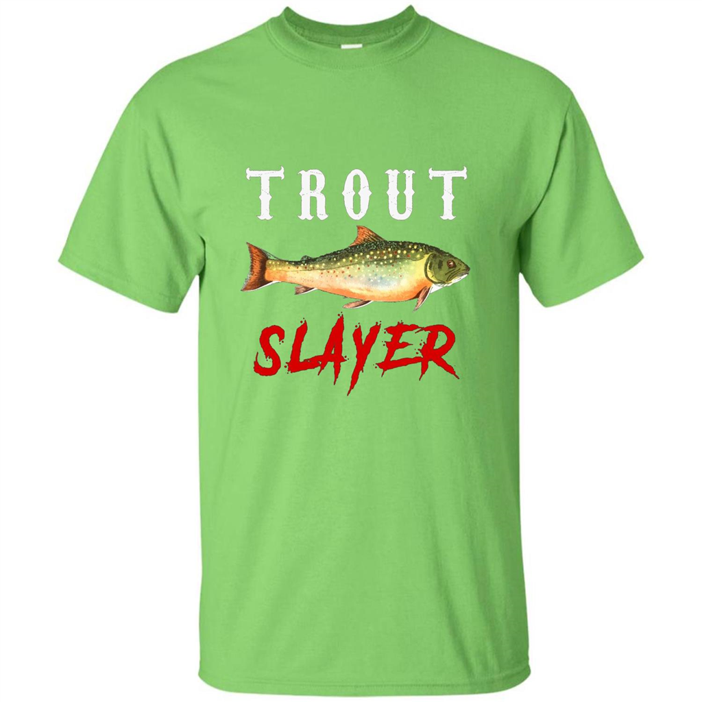 Fisherman T-shirt Trout Slayer T-Shirt Lime