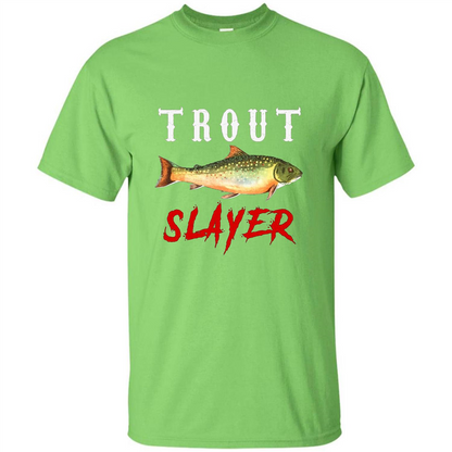 Fisherman T-shirt Trout Slayer T-Shirt Lime