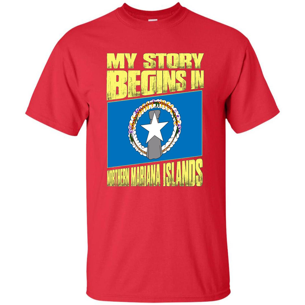 Story Begins In Northern Mariana Islands T-Shirt Red