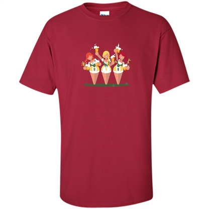 Girls with Steins Beers Oktoberfest T-shirt Cardinal