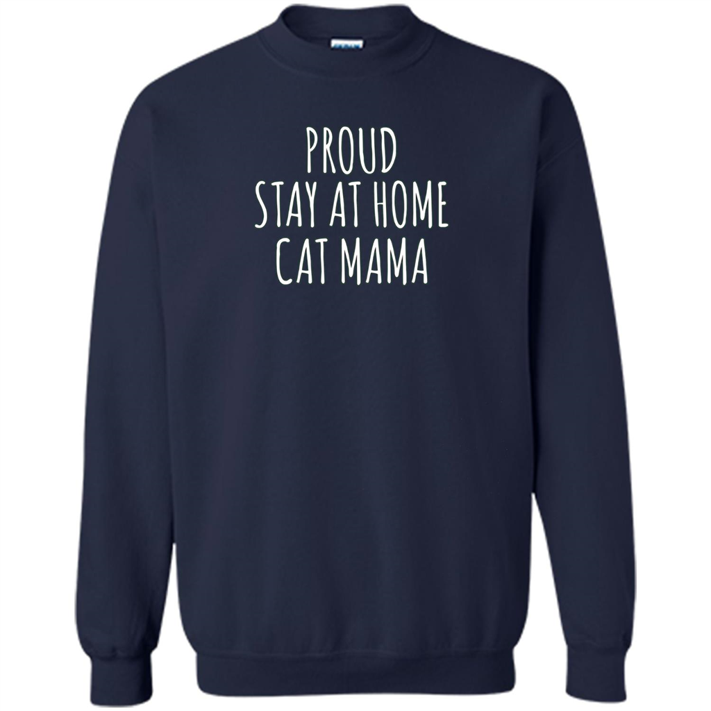 Cat Mama T-shirt Proud Stay At Home Navy