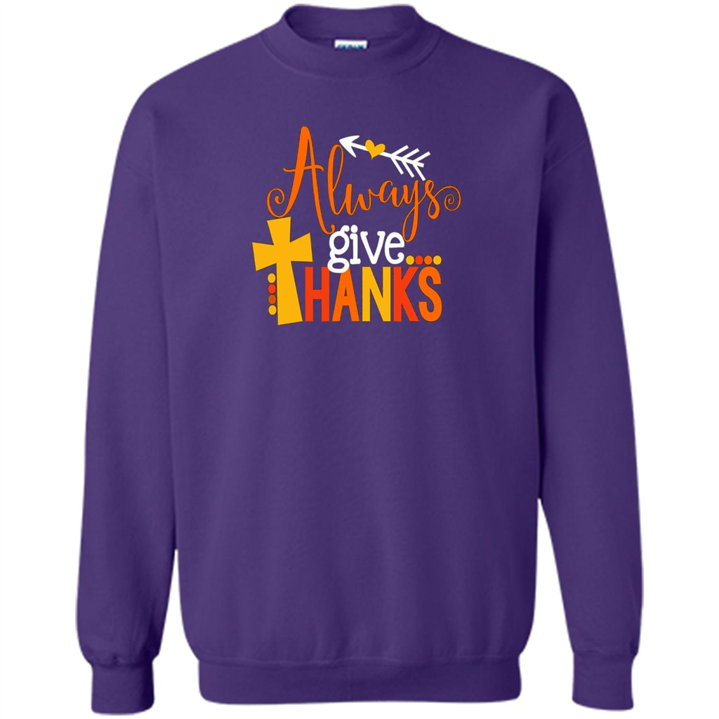 Cute Kids Thanksgiving Shirt - Always Give Thanks T-Shirt Orange