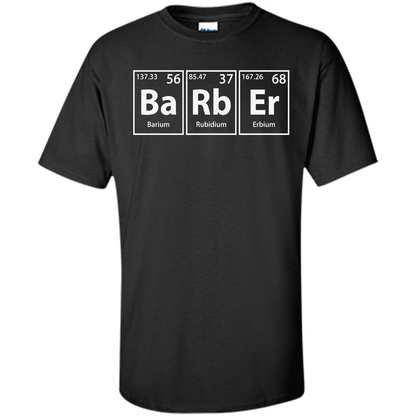 Barber (Ba-Rb-Er) Funny Elements Spelling T-Shirt Black