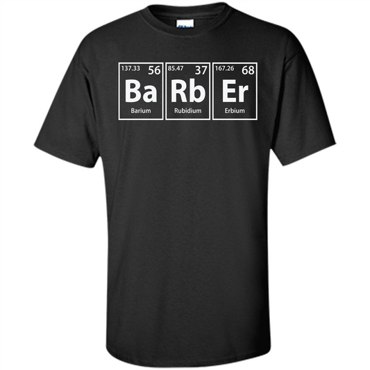 Barber (Ba-Rb-Er) Funny Elements Spelling T-Shirt Black