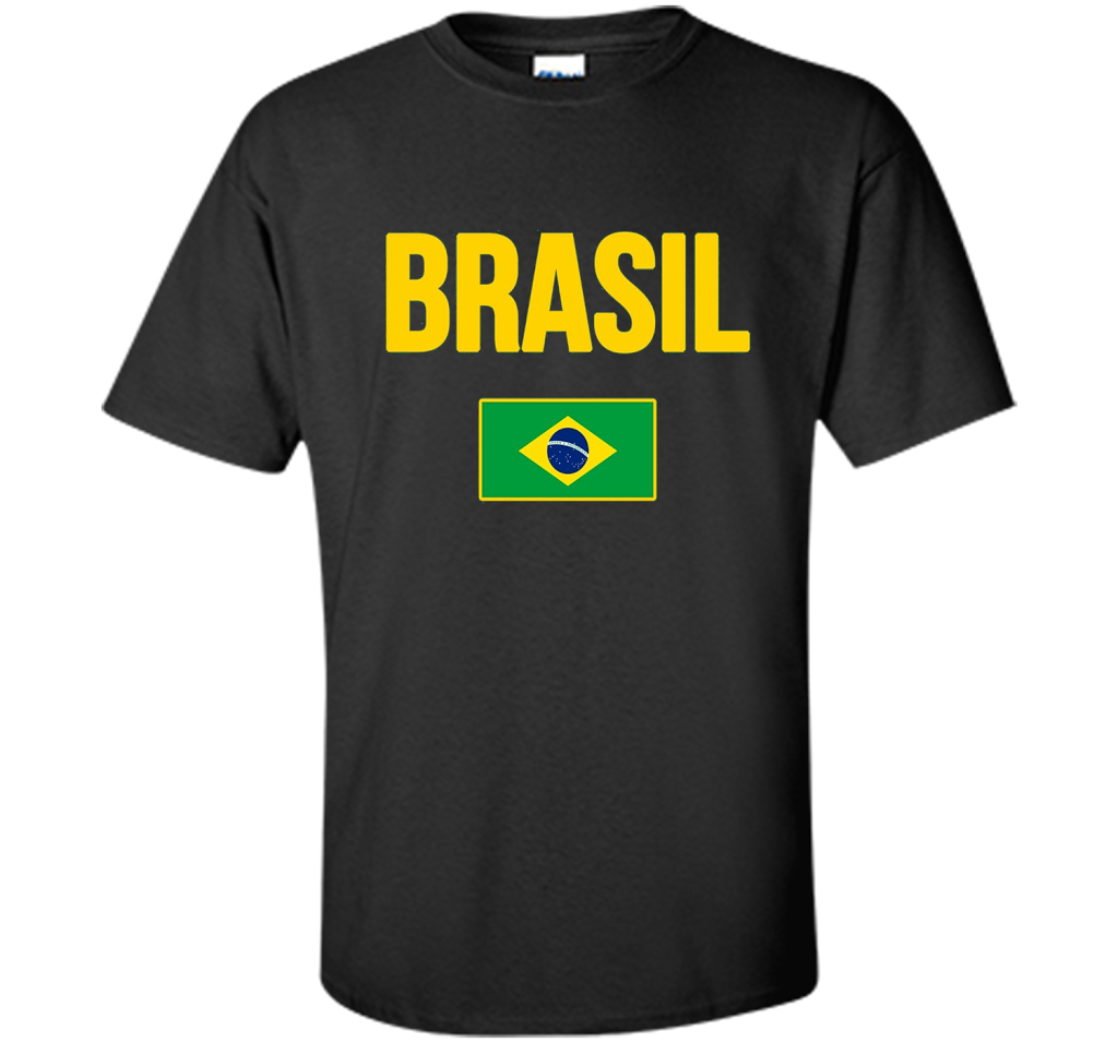 BRASIL T-shirt Brazilian National Country Flag Tee Camiseta cool shirt Black
