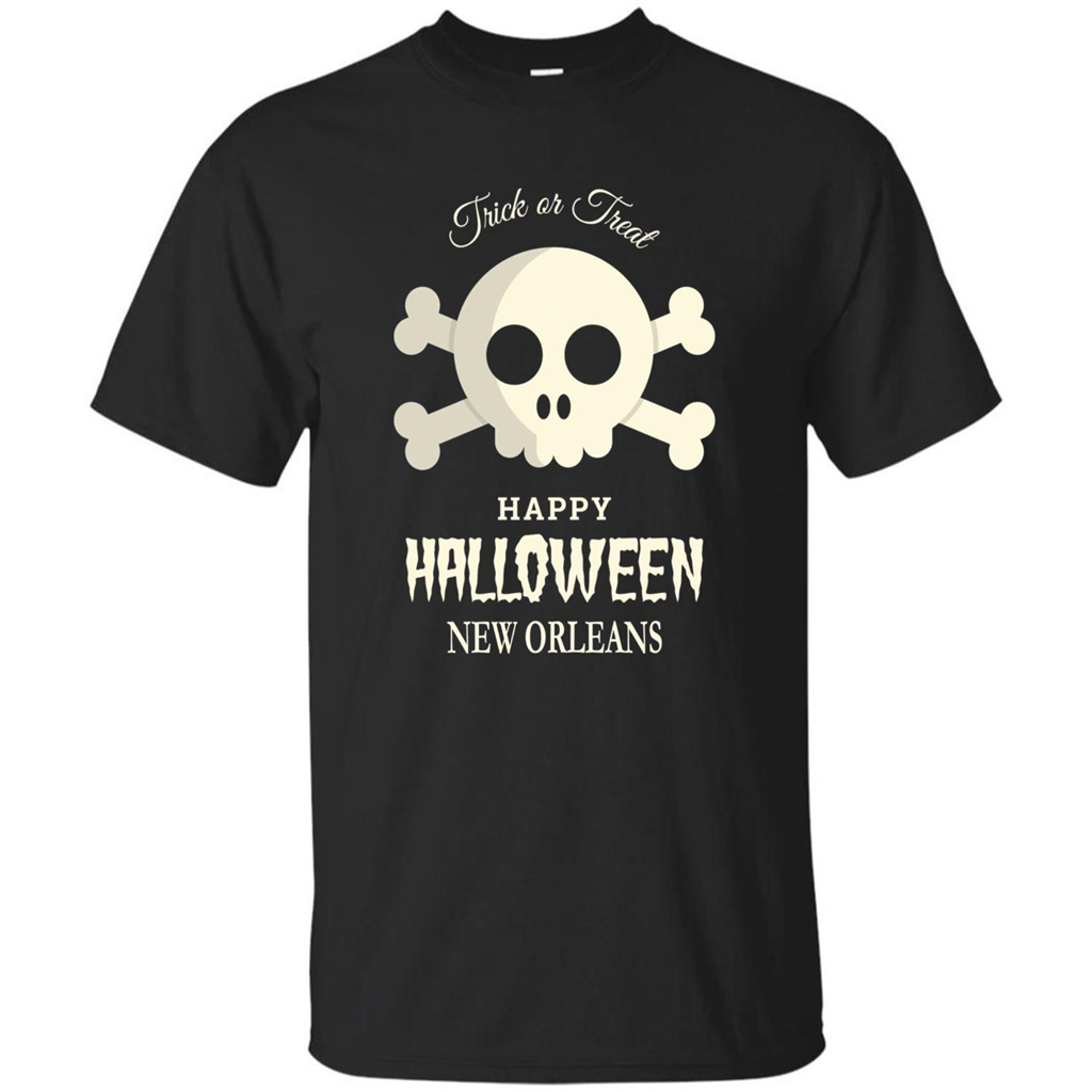 Halloween Trick or Treat Happy Halloween New Orleans T-shirt Black