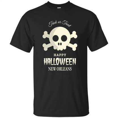 Halloween Trick or Treat Happy Halloween New Orleans T-shirt Black