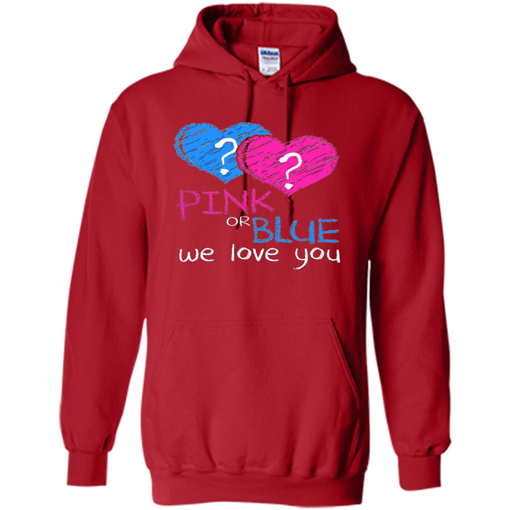 Pink or Blue We Love You Gender Reveal T-shirt Red
