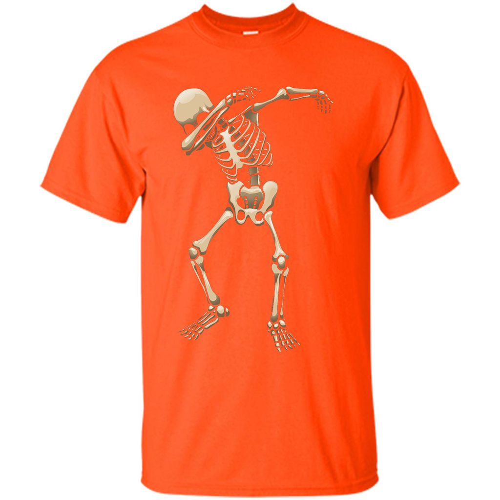 Halloween T-shirt Dabbing Skeleton T-shirt Orange