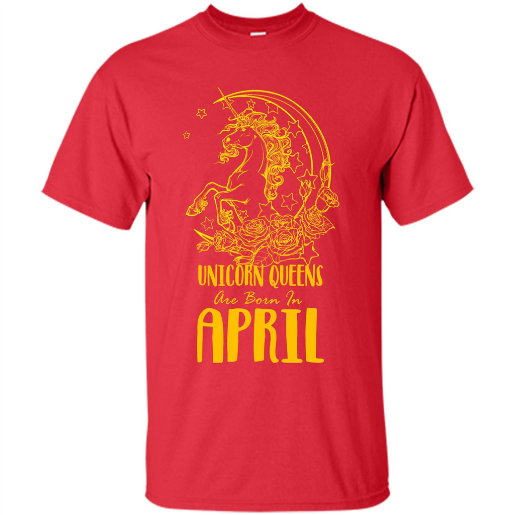 April Unicorn T-shirt Unicorn Queens Are Born In April Red