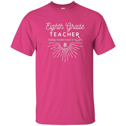 Teacher T-Shirts by F5 Eighth Grade Teacher T-shirt Heliconia