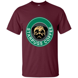 Starpugs Coffee T-shirt Pug Dog Lover T-shirt