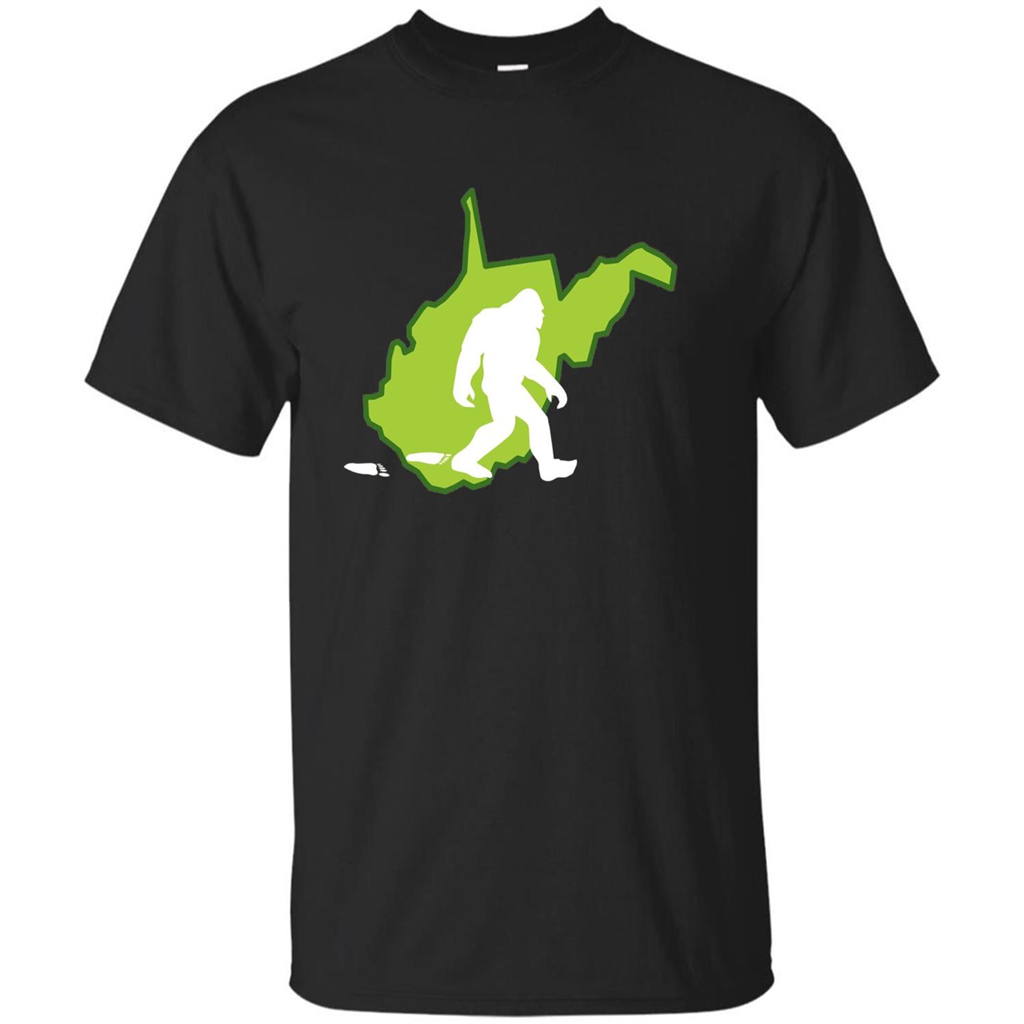 West Virginia State Bigfoot Hunter T-shirt Black