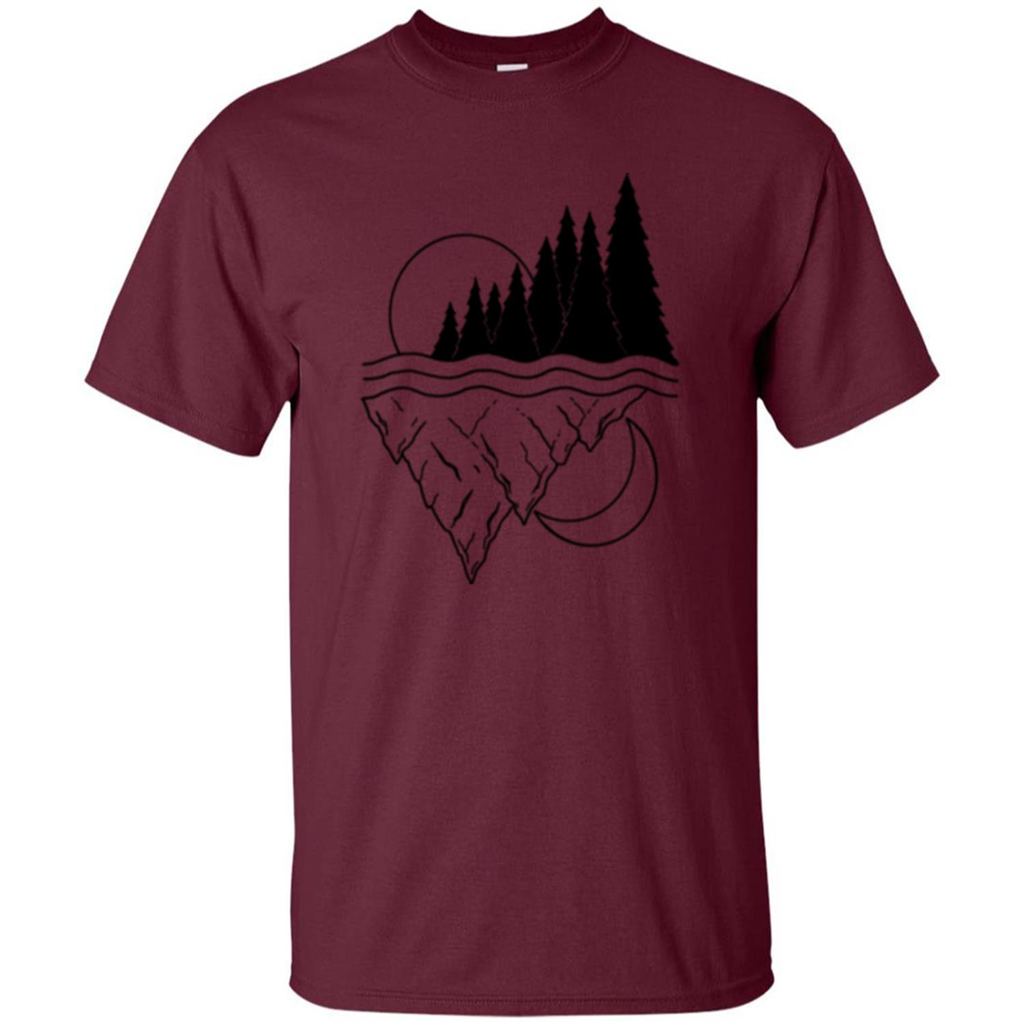 Nature Merged Moon And Sun T-shirt Maroon
