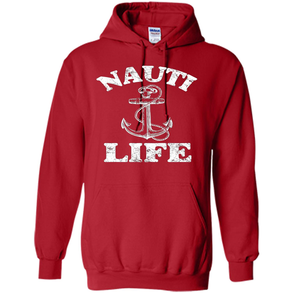 Nauti Life T-Shirt Funny Sailor Captain Ship Boating Red
