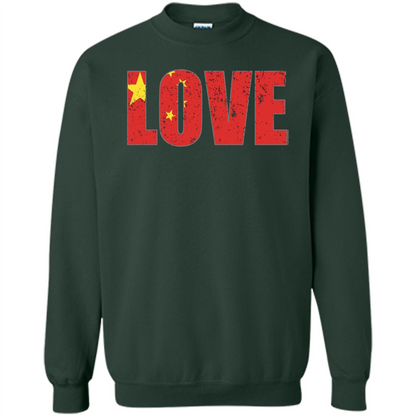 I Love China Flag T-shirt Forest Green