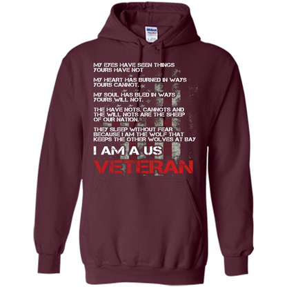 Military T-shirt I Am A Us Veteran T-shirt Maroon