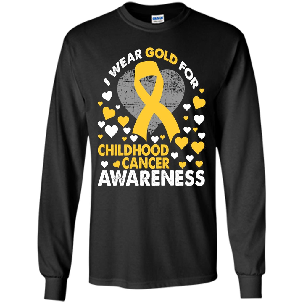 I Wear Gold For Childhood Cancer Awareness T-shirt Black