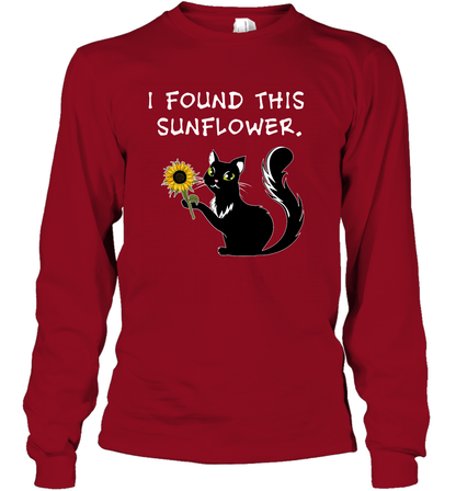 I Found This Sunflower Cat Shirt Long Sleeve T-Shirt Long Sleeve T-Shirt Cardinal Red