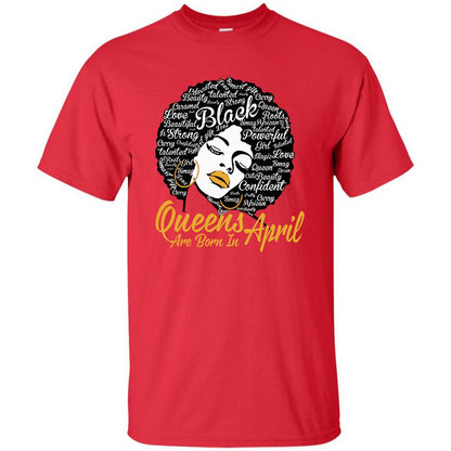 Queen Are Born In April T-shirt Red