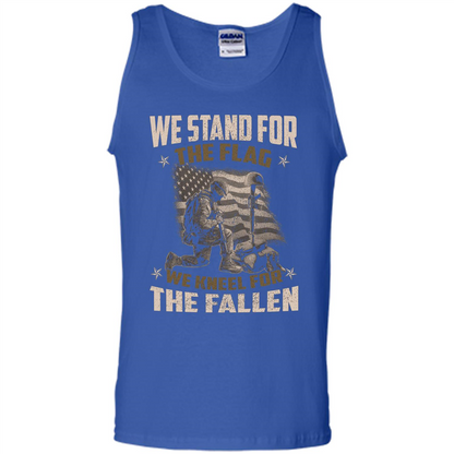 Military T-Shirt We Stand For The Flag We Kneel For The Fallen Royal