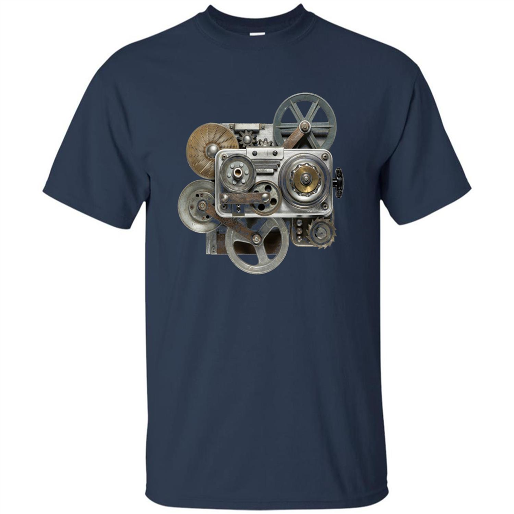Steampunk Mechanical Gears T-Shirt Navy