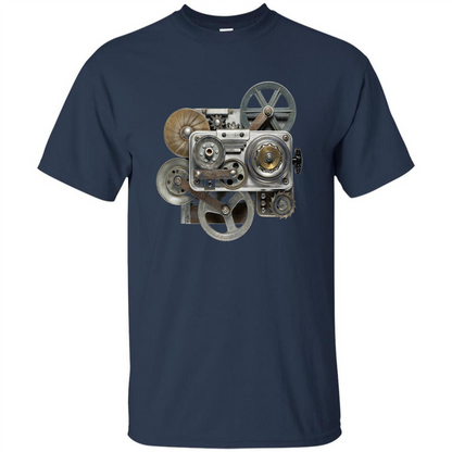 Steampunk Mechanical Gears T-Shirt Navy