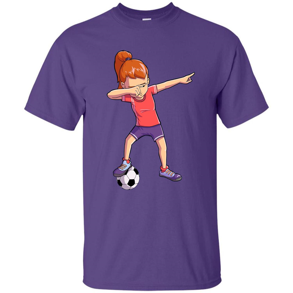 Dabbing Soccer Girl T-shirt Dab Dance T-shirt Purple