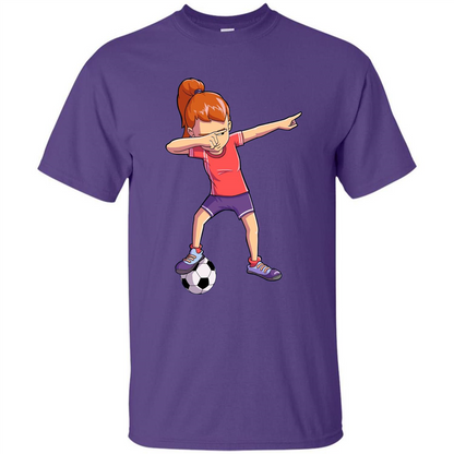 Dabbing Soccer Girl T-shirt Dab Dance T-shirt Purple