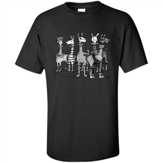 Music T-Shirt Llamas In Pajamas Black