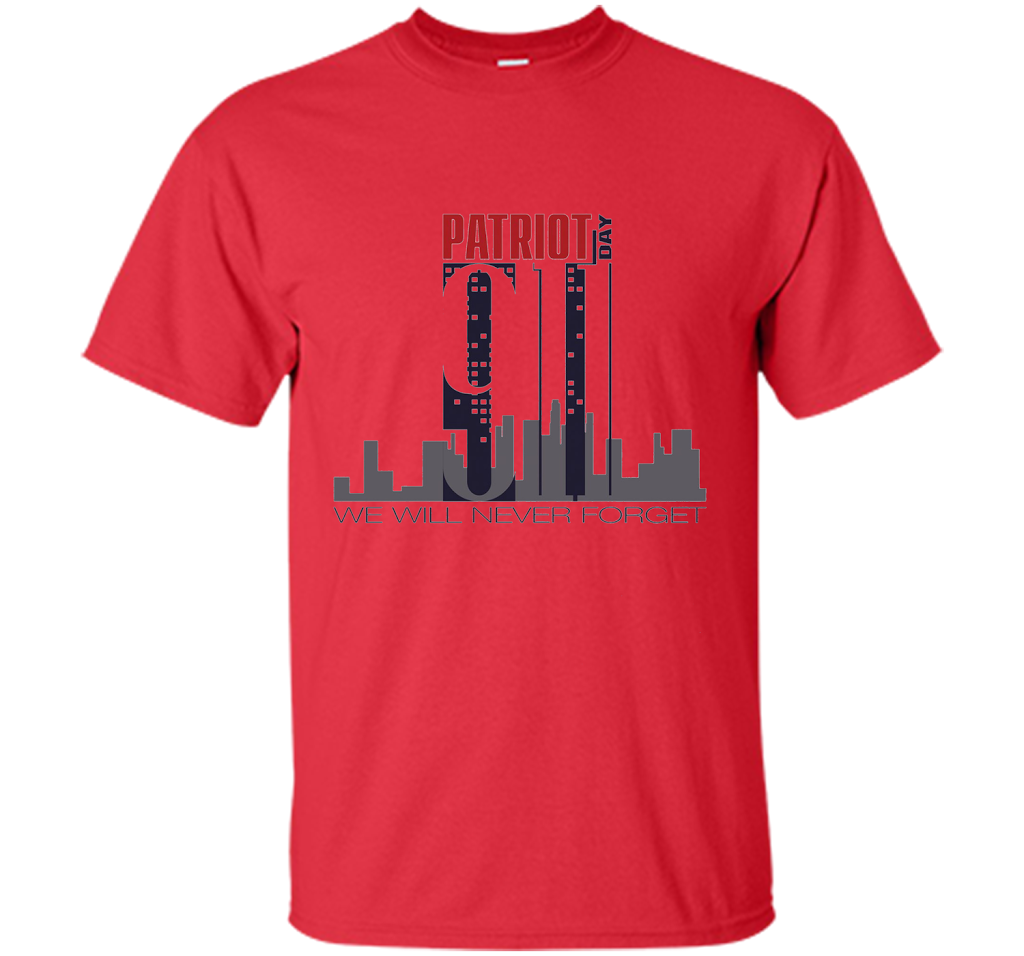 Patriot Day 911 Memorial Twin Tower We Will Never Forget TSh t-shirt Red