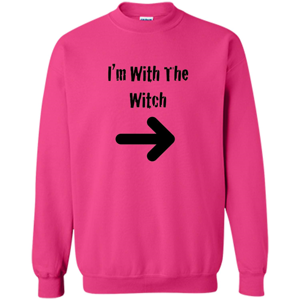 Halloween Couples Costume T-shirt I'm With The Witch Heliconia