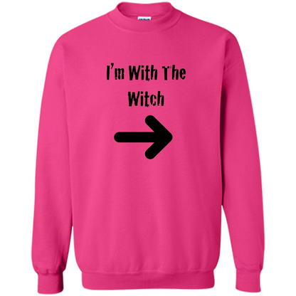 Halloween Couples Costume T-shirt I'm With The Witch Heliconia