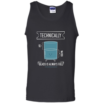 Technically Glass Is Always Full T-Shirt 50 Water 50 Air Black