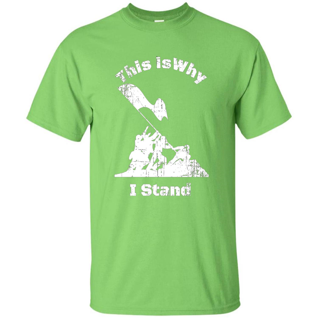 Military T-Shirt This Is Why I Stand Lime